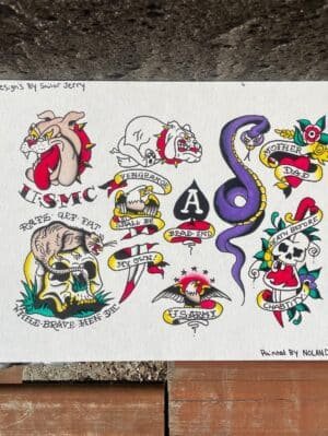 Tattoo flash by Nolan Downey at Unknown Tattoo Co. in Snohomish Washington