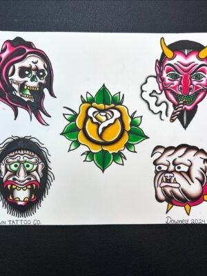 Tattoo flash by Nolan Downey at Unknown Tattoo Co. in Snohomish Washington