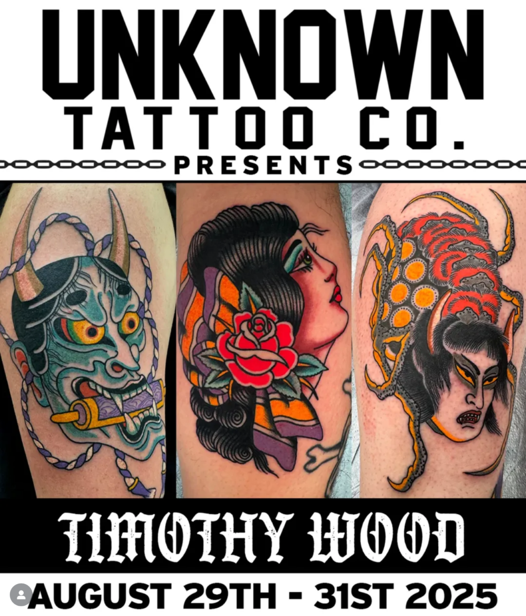 Timothy Wood tattoo guest artist at unknown tattoo co. in snohomish washington