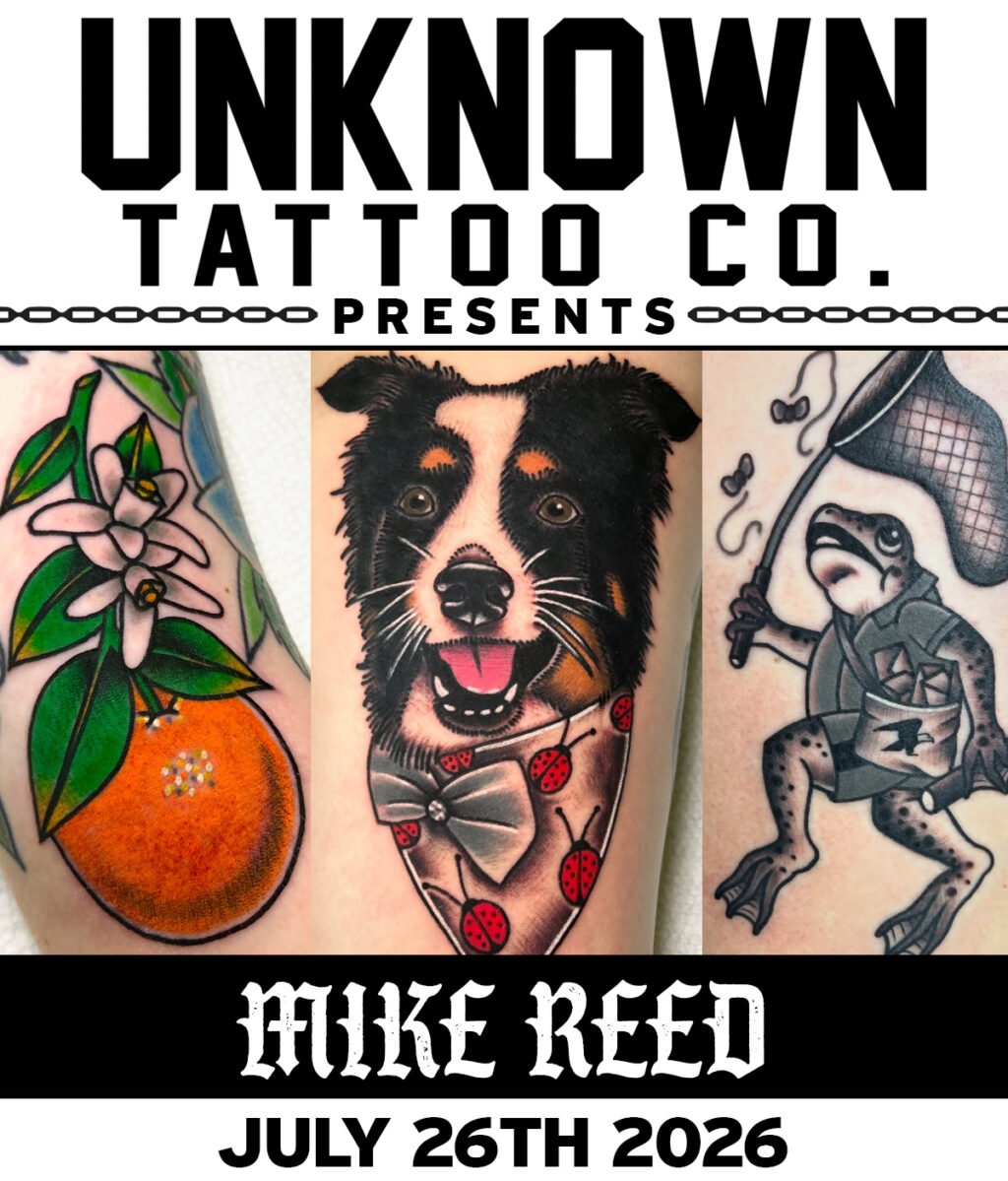Guest Artist Mike Reed at Unknown Tattoo Co. in Snohomish Washington